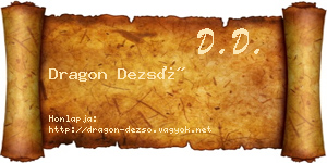 Dragon Dezső névjegykártya